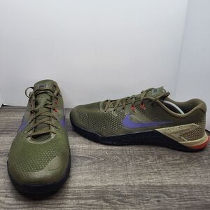 NIKE METCON 4 Mens Size 13 Trainers Shoes Sneakers Olive Green Mesh Running